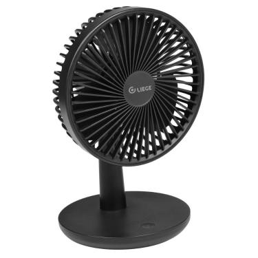 Imagem de Ventilador De Mesa Portátil 5w Recarregável Usb Preto Liege