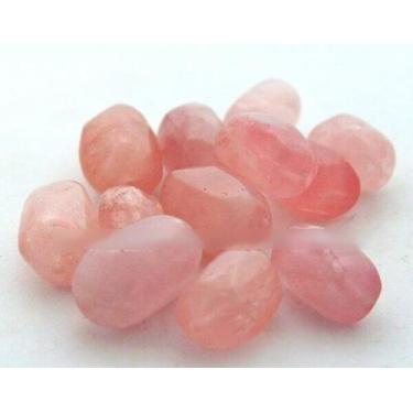 Imagem de 02 Quartzo Rosa Barril Furado Longitudinal 20 a 25 mm Tipo B - Cristai