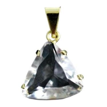 Imagem de Colar Trillion Pedra Cristal Garra Reforçado Dourado - CristaisdeCurve