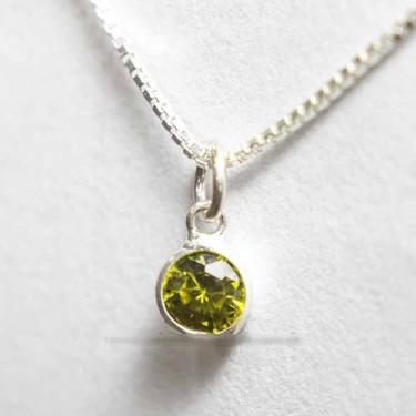 Imagem de Colar e Pingente Prata 925 Pedra Zircônia de Turmalina Verde - Cristai