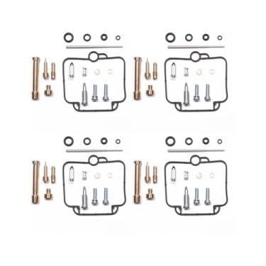 Imagem de 4 conjuntos de peças de reconstrução de carburador para junta de câmara Suowl zuki Bandit 400 GSF400 Kit de reparo de agulha de jato de parafuso piloto