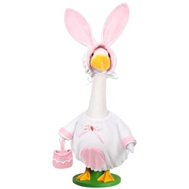 Imagem de JcHrmers Roupa de ganso de páscoa para alpendre de coelho, roupa de ganso para decoração de pátio ou cimento de 58 cm para decoração de jardim ao ar livre