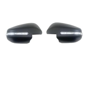 Imagem de Carro preto fosco cromado acessórios retrovisores banhados 2015 16 2017 2019 2020 compatível com toyota/hilux/fortuner capa de espelho de porta com(Matte Black)