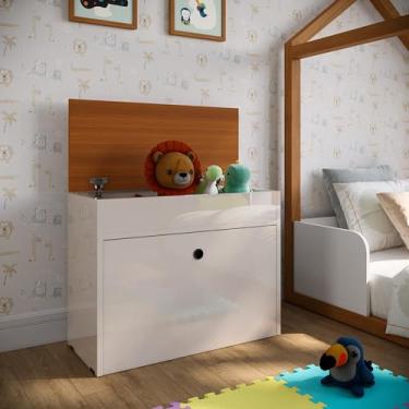 Imagem de Baú Organizador Brinquedos Com Sapateira 1 Porta Basculante Infantil Multiuso Elite (ELITE OFF FREIJO)