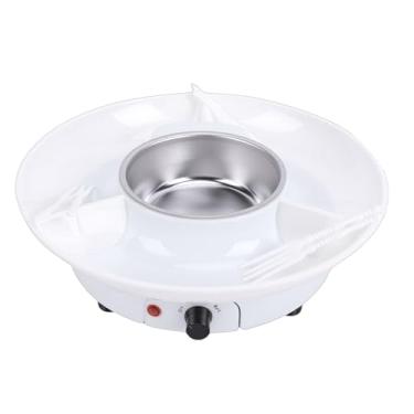 Imagem de Naroote Conjunto de Panela Elétrica para Fondue Kit de Fondue Chocolate Bandeja Servir Removível 10 Garfos para Assar Queijo Chocolate Caldo de óleo Quente para Festas Data Noite (Plugue UE 800W)