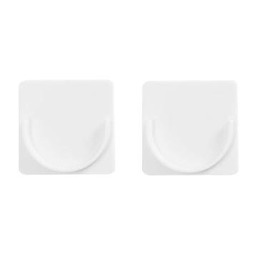 Imagem de Suporte de varão de cortina forte ganchos para parede adesivo de banheiro haste de chuveiro retentor de tensão sem vara de perfuração para armário, 2 peças 5 x 5 cm
