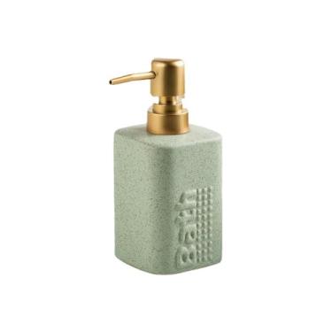 Imagem de Lindo dispensador de sabão de cerâmica de 360 ml com bomba de gel de banho para banheiro, xampu, decoração de banheiro (verde)