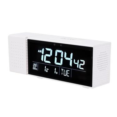 Imagem de YOUTHINK Despertador Digital Multifuncional Com Tela LED de 3,94 Polegadas, Rádio FM Com Luz Noturna de 7 Cores e Sensor de Movimento IR, Bateria e Alimentação USB, Relógios Digitais para (Branco)