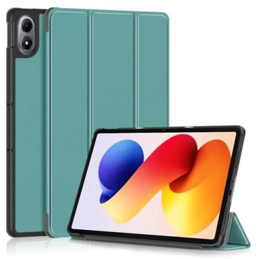 Imagem de Gylint Capa para Xiaomi Redmi Pad 2 Pro 12,1 polegadas 2025, capa dobrável de couro PU ultrafina com suporte para despertar/dormir verde