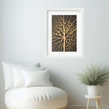 Imagem de Quadro Abstrato Raíz Preto Dourado- 60X48Cm