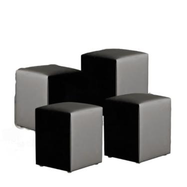 Imagem de KIT 4 PUFFS QUADRADO MACIO DECORATIVO PARA SALA APOIO DE PÉS BANQUETA PEÇA DECORATIVA(4)