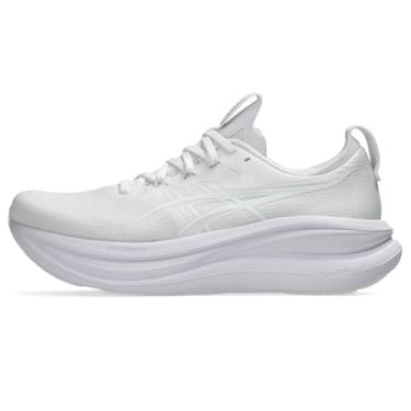 Imagem de ASICS Tênis de corrida masculino Gel-Nimbus 28, Branco/Branco, 47