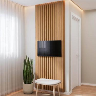 Imagem de Painel para Tv até 32 Polegadas 80x250cm Ripado Aruá Cabecasa Madeiraoriginals Jatoba