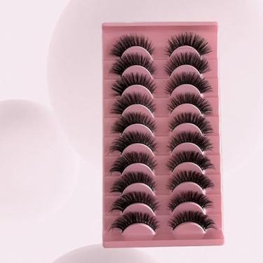 Imagem de Cílios postiços de aparência natural, estilo vison liso de volume 5D - 10 pares (16 mm)