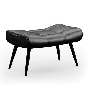 Imagem de Puff Sher Corano Preto Pés Palito de Ferro - D'Rossi