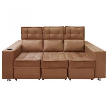 Imagem de Sofá Retrátil E Reclinável 3 Lugares Londres 2.10cm C/molas Terracota