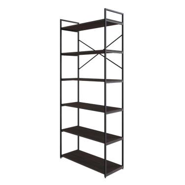 Imagem de Estante Alta C/06 Prateleiras 185x80x33cm Yon Terracota/est.preta Terracota/est.preta