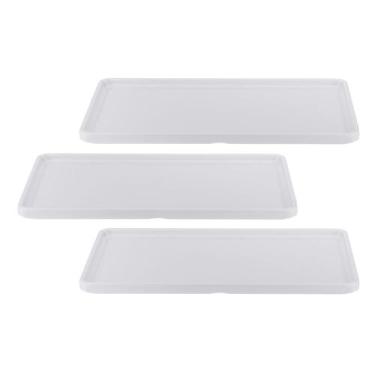 Imagem de Kit Três Travessa de Melamina Retangular Empilhável c/ rebaixo 32 x 18