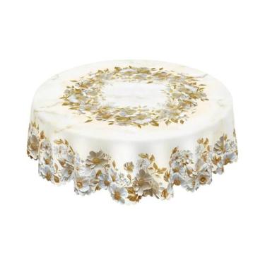 Imagem de Toalha De Mesa Redonda Quadrada Com Estampa Floral 3D, Vários Tamanhos