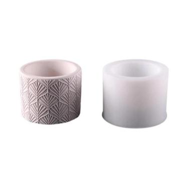Imagem de Moldes De Silicone DIY Para Vasos De Flores Cilíndricos, Para Cimento,
