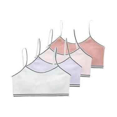 Imagem de Sutiã De Treinamento De Algodão Sem Fio Para Meninas, 4 Peças/lote, 8-