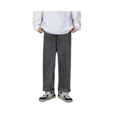 Imagem de Calças Jeans Masculinas Casuais De Cores Sólidas Em Azul Claro, Cinza 