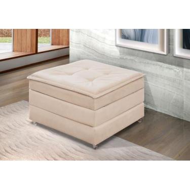 Imagem de Puff Que Vira Cama Solteiro Dobrável Compacto Com Rodinha e Bau Decora