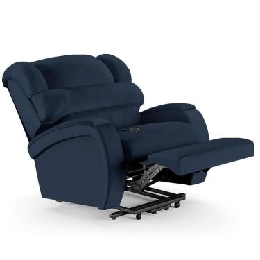 Imagem de Poltrona Do Papai Reclinável Kalie Elevação Lift Elétrico Fh9 Pu Azul - Mpozenato