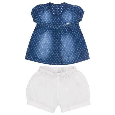 Imagem de Conjunto Look Jeans Bata + Shorts Azul - G - UNICA-Feminino