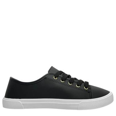 Imagem de Tênis Casual Feminino Moleca com Detalhes Dourados Confortável-Feminino