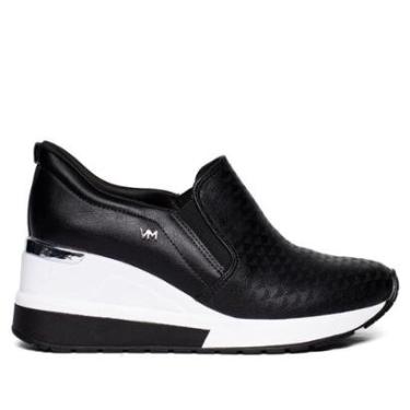 Imagem de Tênis Feminino Via Marte Anabela Napa Preto/Prata-Feminino