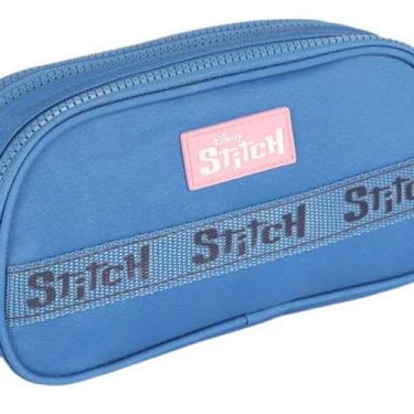 Imagem de Estojo Escolar Stitch Triplo Disney Infantil Grande Com Zíper - - LUXC