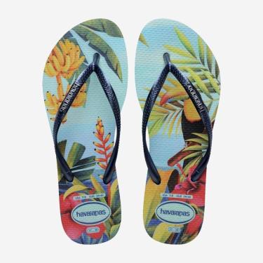 Imagem de Chinelo Havaianas Slim Tropical Azul-Feminino