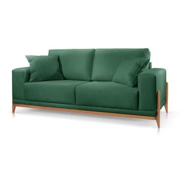 Imagem de Sofá Paris 2 Lugares Suede Verde 2,50m Confortável Sala - Poltjá Movei