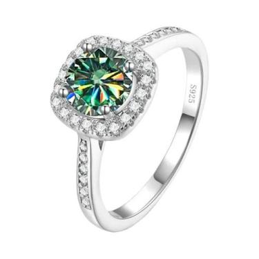 Imagem de Anel De Diamante Moissanite Colorido De 1 Quilate Para Mulheres Em Pra