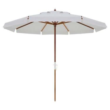 Imagem de Ombrelone Positano Bagum Madeira 3,00 Metros Diâmetro Branco 300801 BE