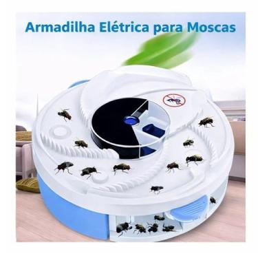 Imagem de Armadilha Elétrica Pega Moscas Recarregável USB Silenciosa Giratória D