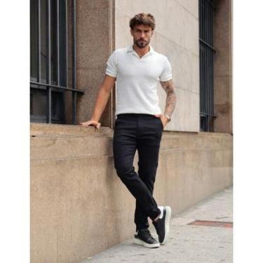 Imagem de Calça Sarja Alfaiataria Preta Masculina Slim Codi Jeans-Masculino