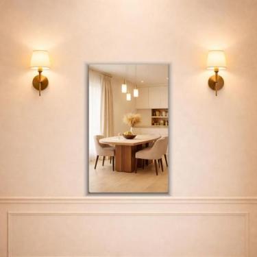 Imagem de Espelho Retangular Decoração 40cm 60cm Grande Com Suporte - Shop Aquar