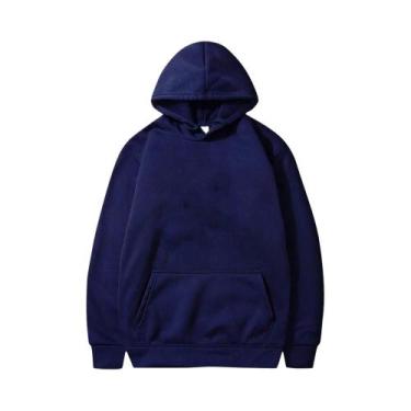 Imagem de Moletom Masculino Oversize Preto Com Capuz, Pullover Casual De Cor Sól