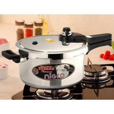 Imagem de Panela De Pressão Eterna Nigro 4,5 litros Polida Original, 4,5L, Prata