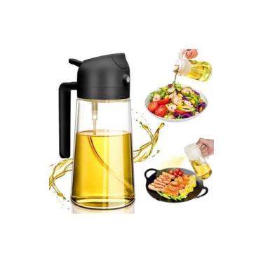 Imagem de Porta Azeite Vinagre Óleo Spray 2x1 Borrifador Cozinha 470ml - JPaola