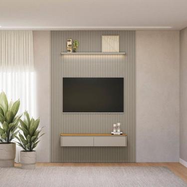 Imagem de Painel Ripado para TV até 75 Polegadas com LED MDF 180cmx250cm Modular