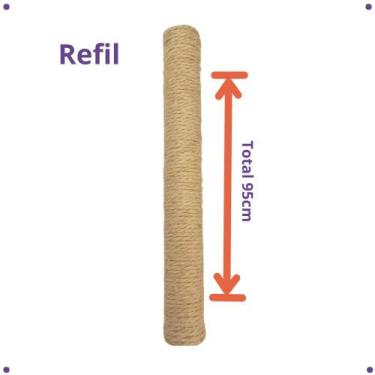 Imagem de Arranhador Parede (107 cm) Gatos Vertical Sisal Poste Brinquedo Pet Pa