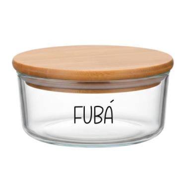 Imagem de Pote Hermético Redondo Vidro (930 ml) Fubá - Casa Vitá, Fubá