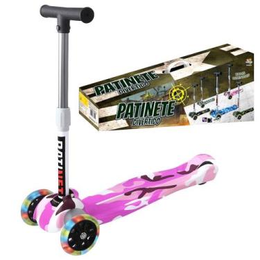 Imagem de Patinete Infantil Feminino Rosa com Luzes 3 Rodas até 10 anos - Toy Ki