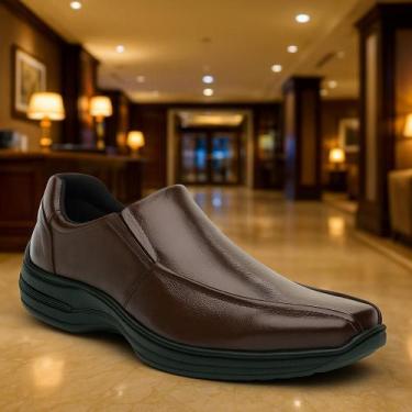 Imagem de Sapato Social Casual Masculino Ortopédico Em couro Premium 5030 - Calç