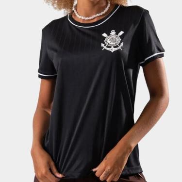 Imagem de Camiseta Corinthians Arte Feminina - Preto - G - Braziline, G