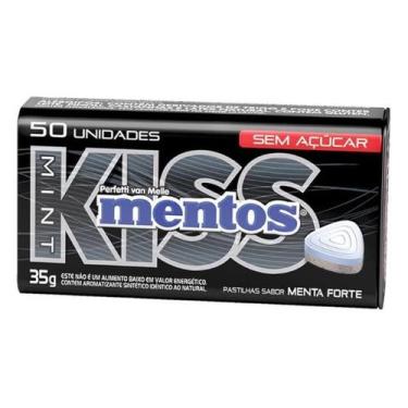 Imagem de Pastilha Mentos Kiss Menta Forte Sem Açúcar