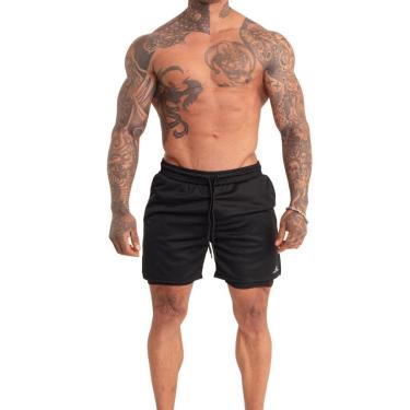 Imagem de Short Duplo 2 Em 1 Masculino Bolso Interno Para Academia Treino Corrida Fitness Anti Od...